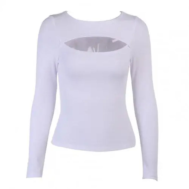 Lunyva™ - Long Sleeve Sexy Chest Hollow Out Base Top