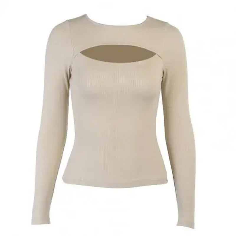 Lunyva™ - Long Sleeve Sexy Chest Hollow Out Base Top